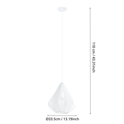 Eglo - Lustra ar auklu 1xE27/40W/230V d. 33,5 cm balta