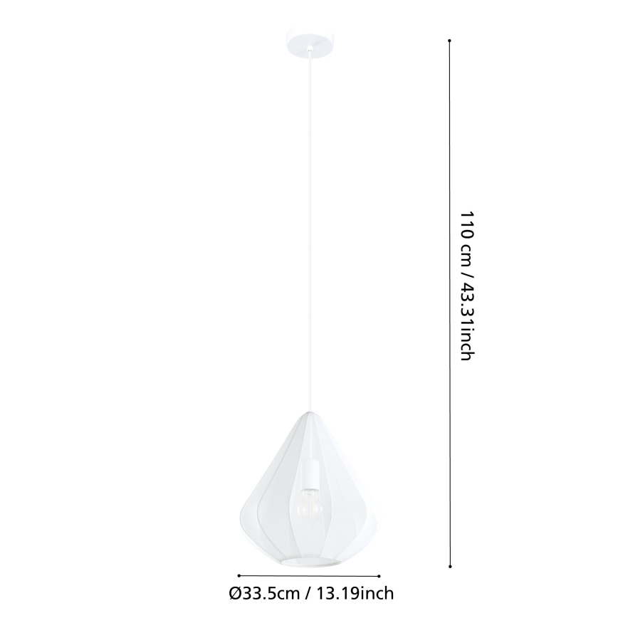 Eglo - Lustra ar auklu 1xE27/40W/230V d. 33,5 cm balta