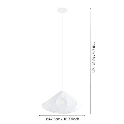 Eglo - Lustra ar auklu 1xE27/40W/230V d. 42,5 cm balta