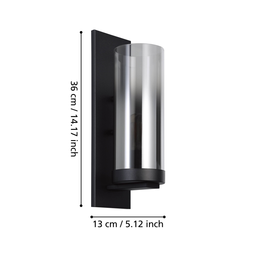 Eglo - Sienas lampa 1xE27/40W/230V melna