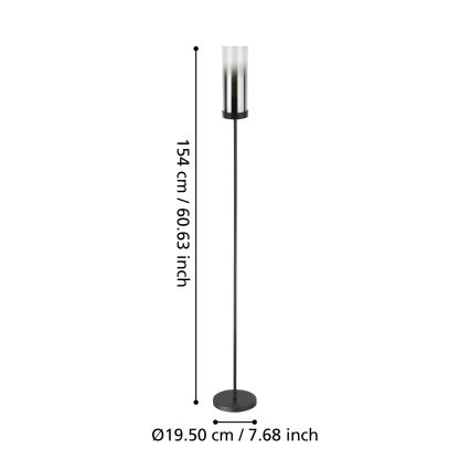 Eglo - Grīdas stāvlampa 1xE27/40W/230V melna