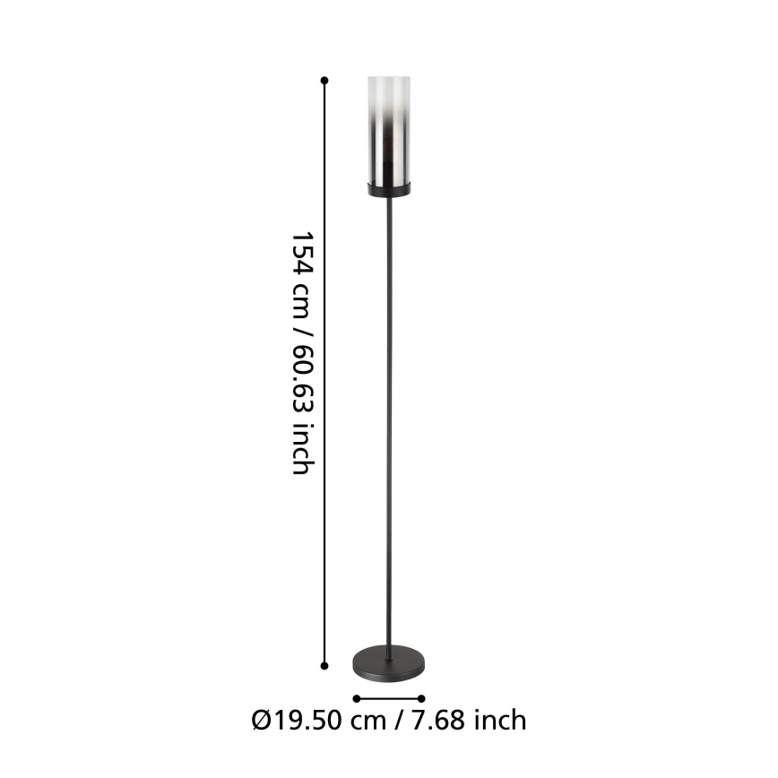 Eglo - Grīdas stāvlampa 1xE27/40W/230V melna