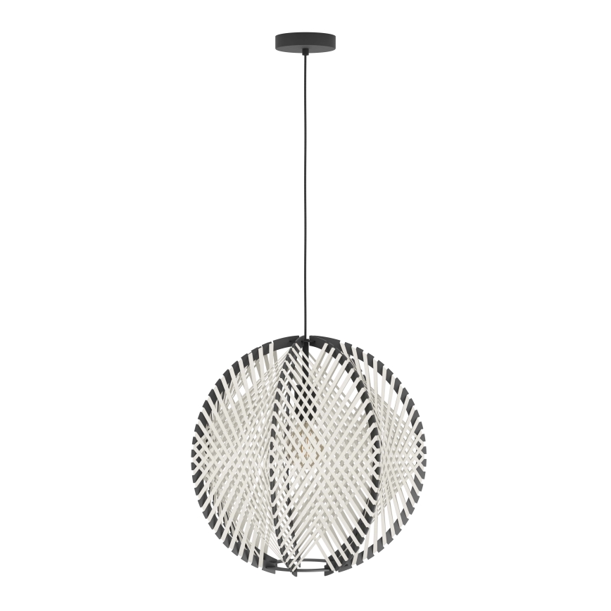 Eglo - Lustra ar auklu 1xE27/40W/230V d. 48 cm balta/melna
