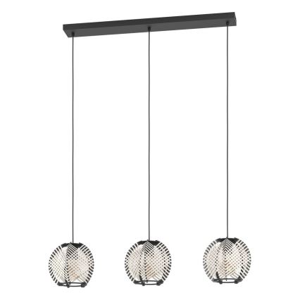 Eglo - Lustra ar auklu 3xE27/40W/230V balta/melna