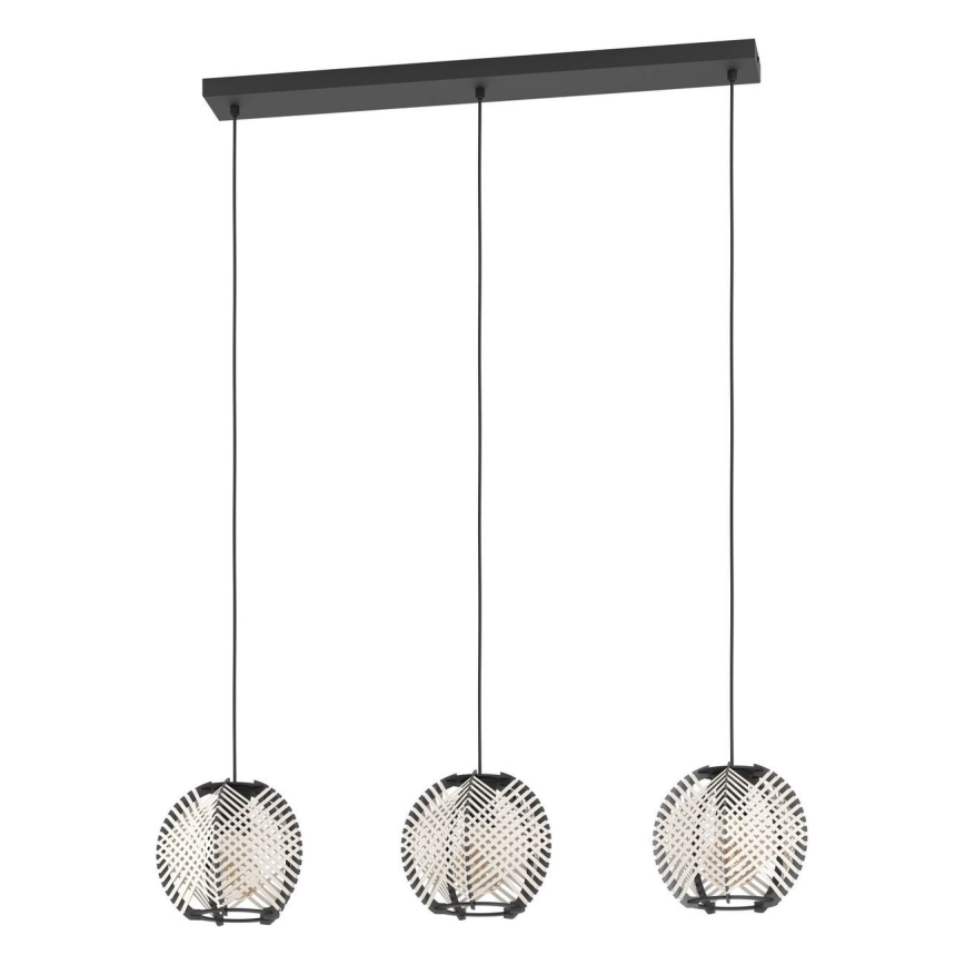 Eglo - Lustra ar auklu 3xE27/40W/230V balta/melna