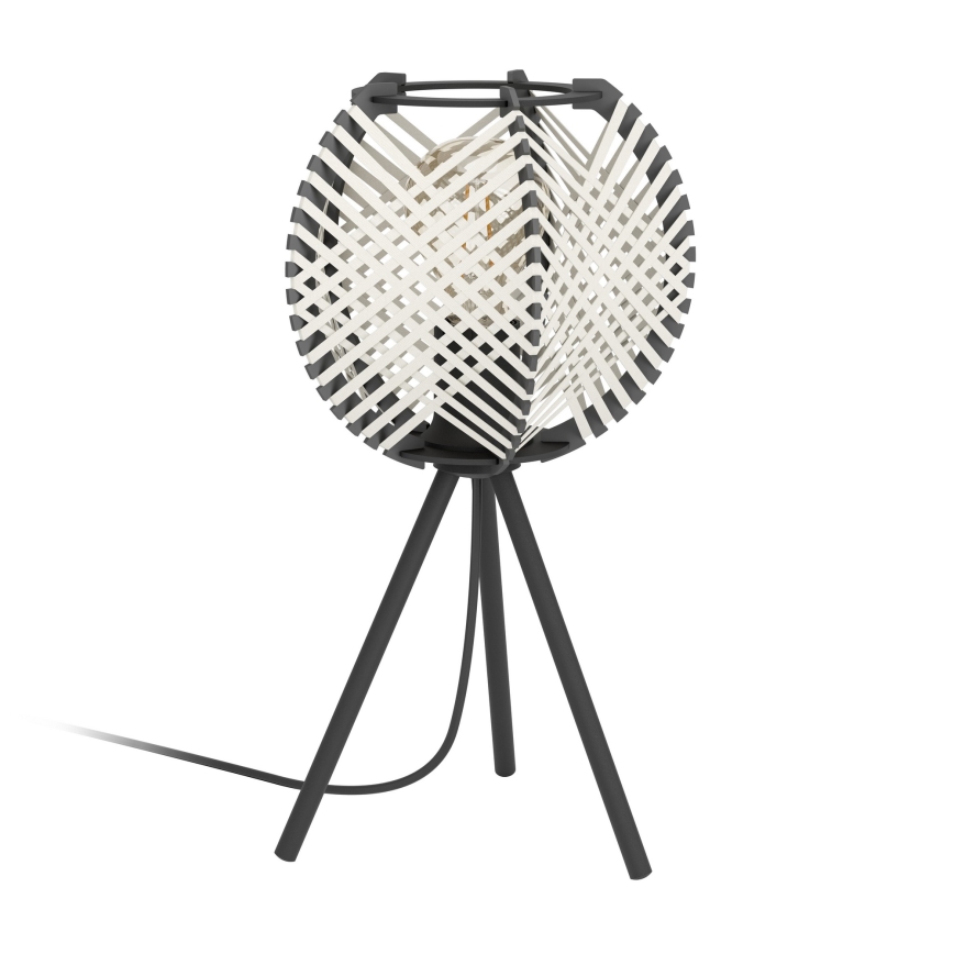 Eglo - Galda lampa 1xE27/40W/230V balta/melna
