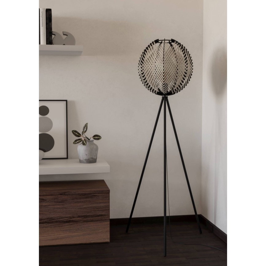 Eglo - Grīdas stāvlampa 1xE27/40W/230V balta/melna