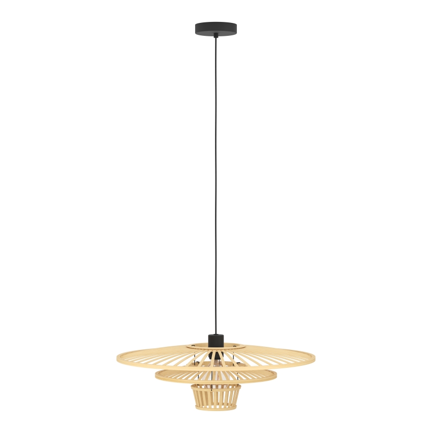 Eglo - piekaramā lampa uz vada 1xE27/40W/230V bambusa