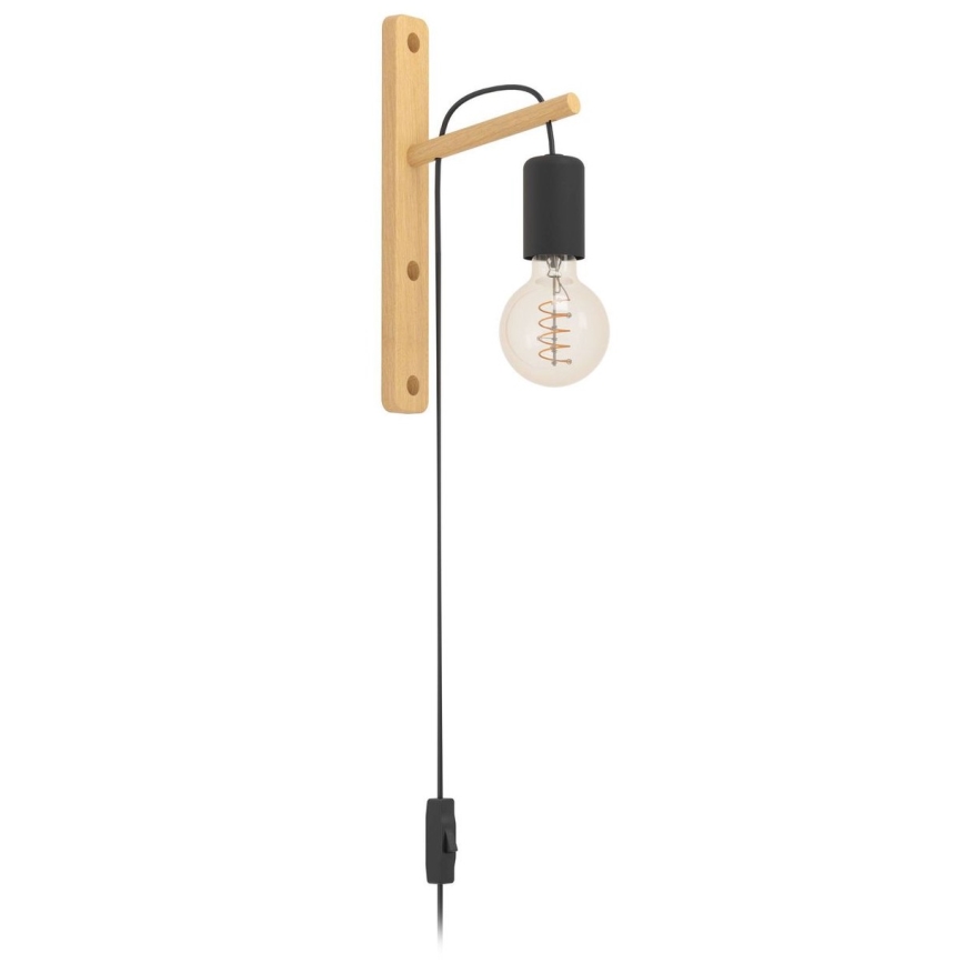 Eglo - Sienas lampa 1xE27/10W/230V gumijkoks brūna/melna