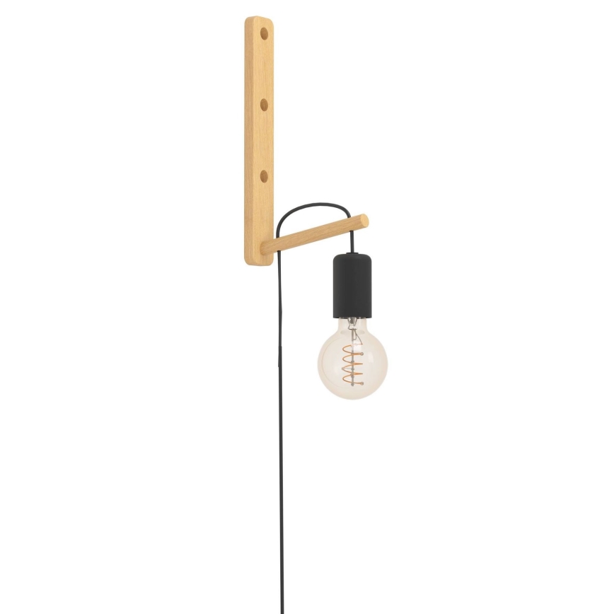 Eglo - Sienas lampa 1xE27/10W/230V gumijkoks brūna/melna