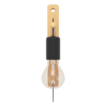 Eglo - Sienas lampa 1xE27/10W/230V gumijkoks brūna/melna