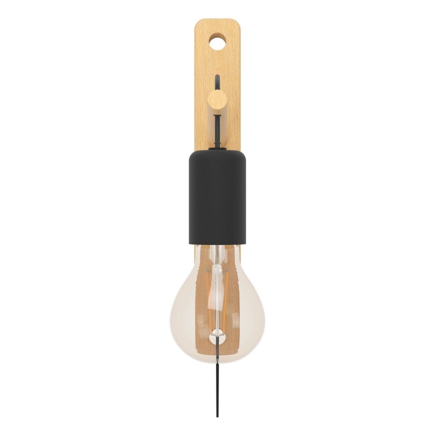 Eglo - Sienas lampa 1xE27/10W/230V gumijkoks brūna/melna
