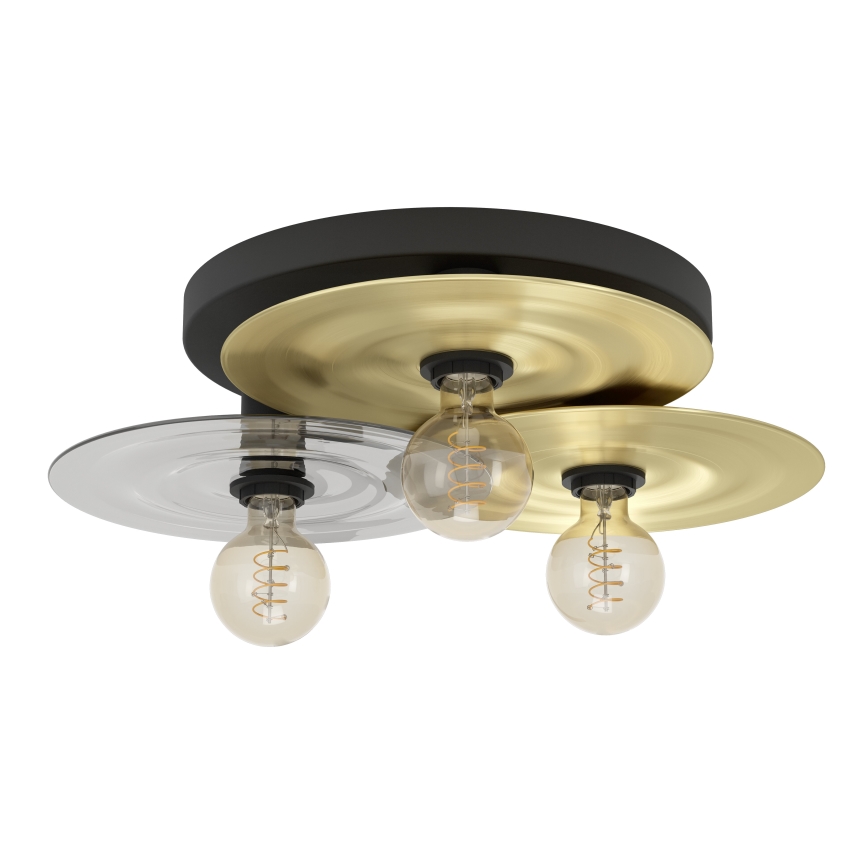 Eglo - Griestu lampa 3xE27/40W/230V zelta/melna