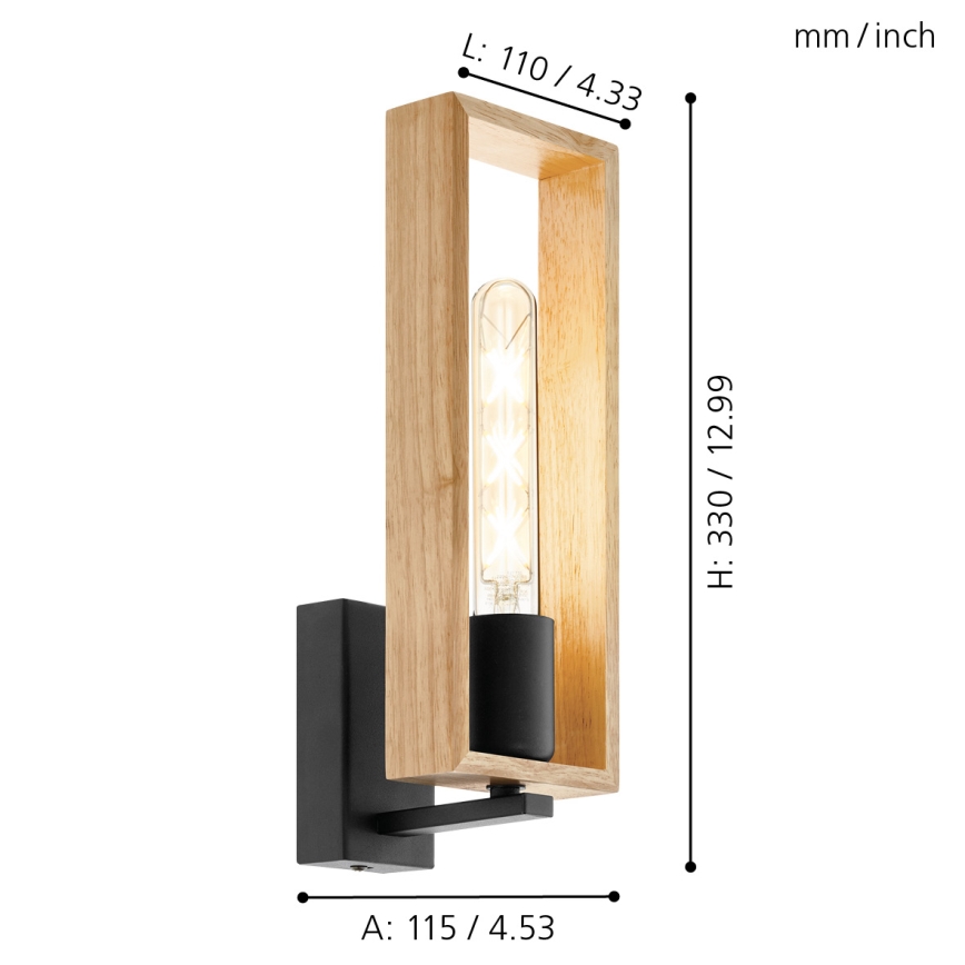 Eglo - Sienas lampa 1xE27/60W/230V