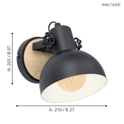 Eglo - Sienas lampa 1xE27/28W/230V