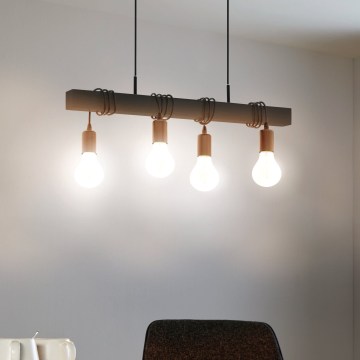 Eglo 44061 - Pakarināmais gaismeklis uz vada TOWNSHEND 4xE27/40W/230V melns