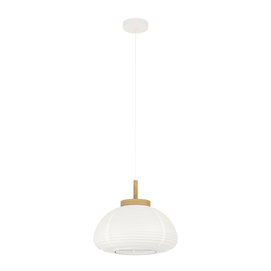 Eglo - Pakaramā lampa ar kabeli 1xE27/40W/230V, Ø 40 cm, balta/bēša