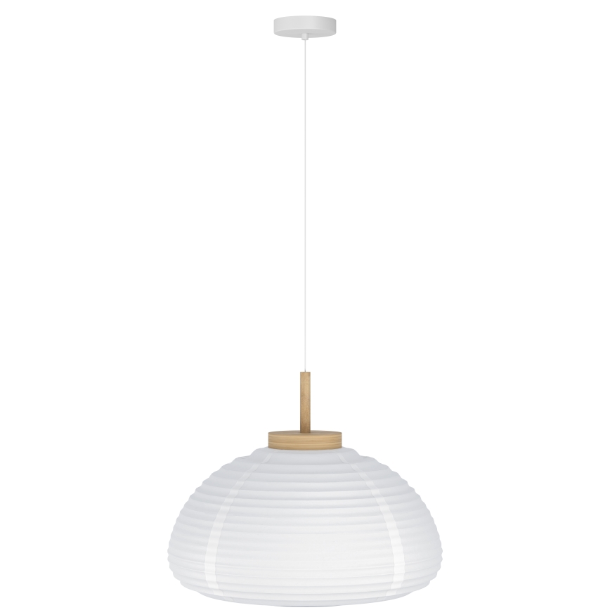 Eglo - Pakaramā lampa ar kabeli 1xE27/40W/230V, Ø 40 cm, balta/bēša