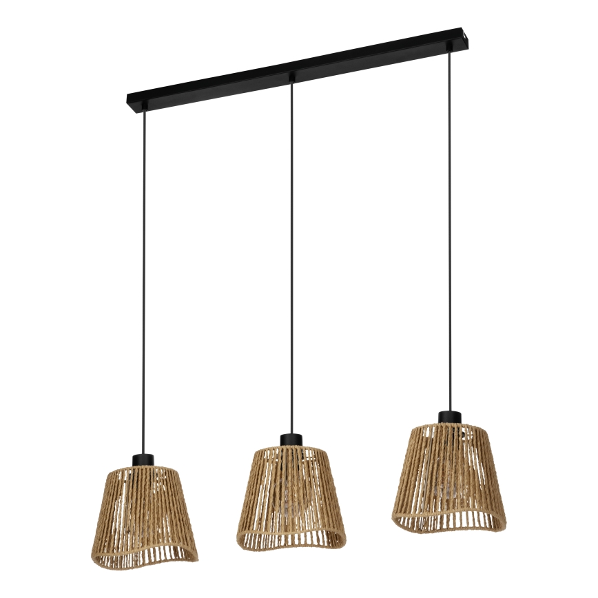Eglo - Lustra ar auklu 3xE27/60W/230V brūna