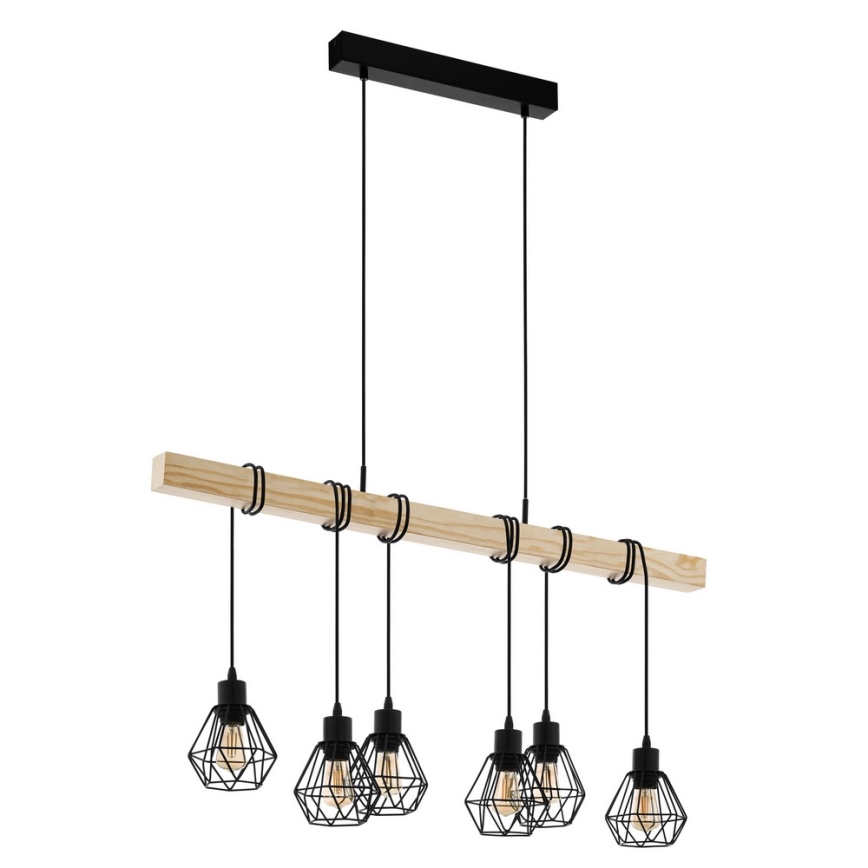 Eglo - Lustra ar auklu TOWNSHEND 6xE27/60W/230V - FSC sertificēts