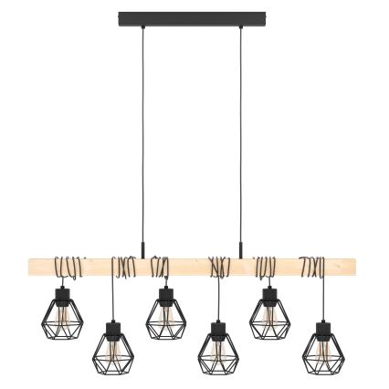 Eglo - Lustra ar auklu TOWNSHEND 6xE27/60W/230V - FSC sertificēts