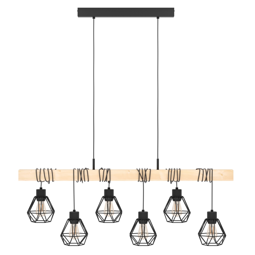 Eglo - Lustra ar auklu TOWNSHEND 6xE27/60W/230V - FSC sertificēts
