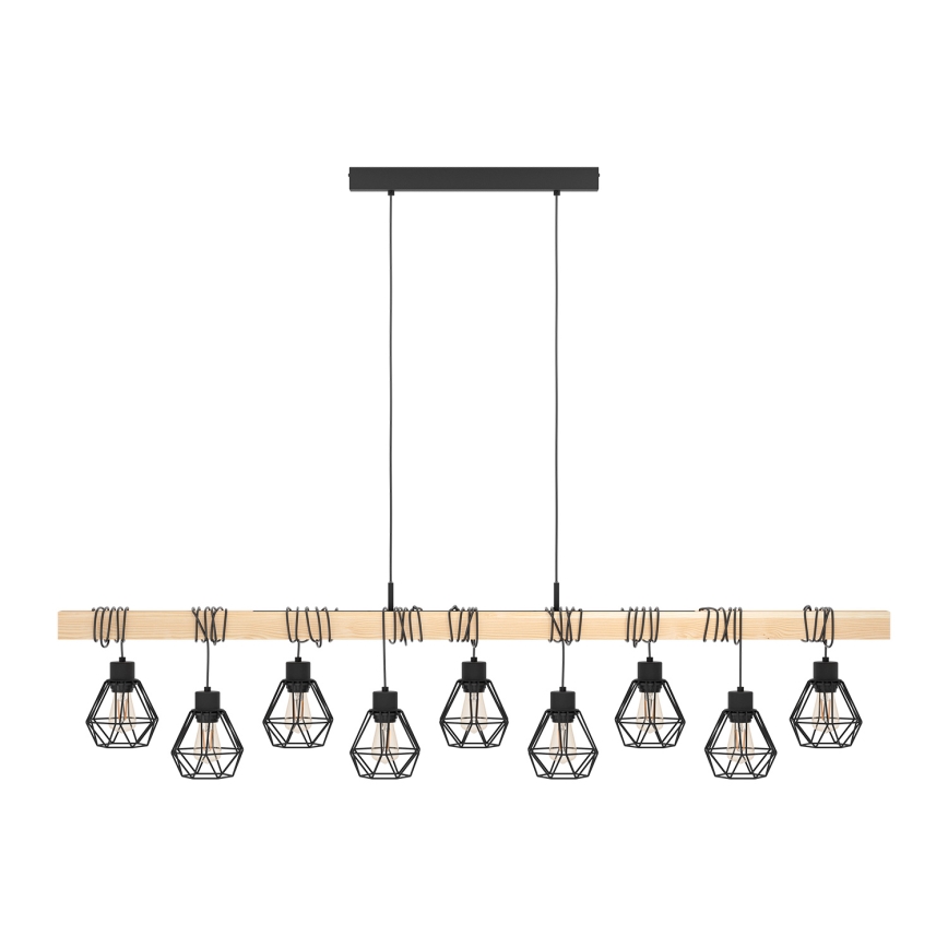 Eglo - Karājama lustra TOWNSHEND uz troses 9xE27/60W/230V