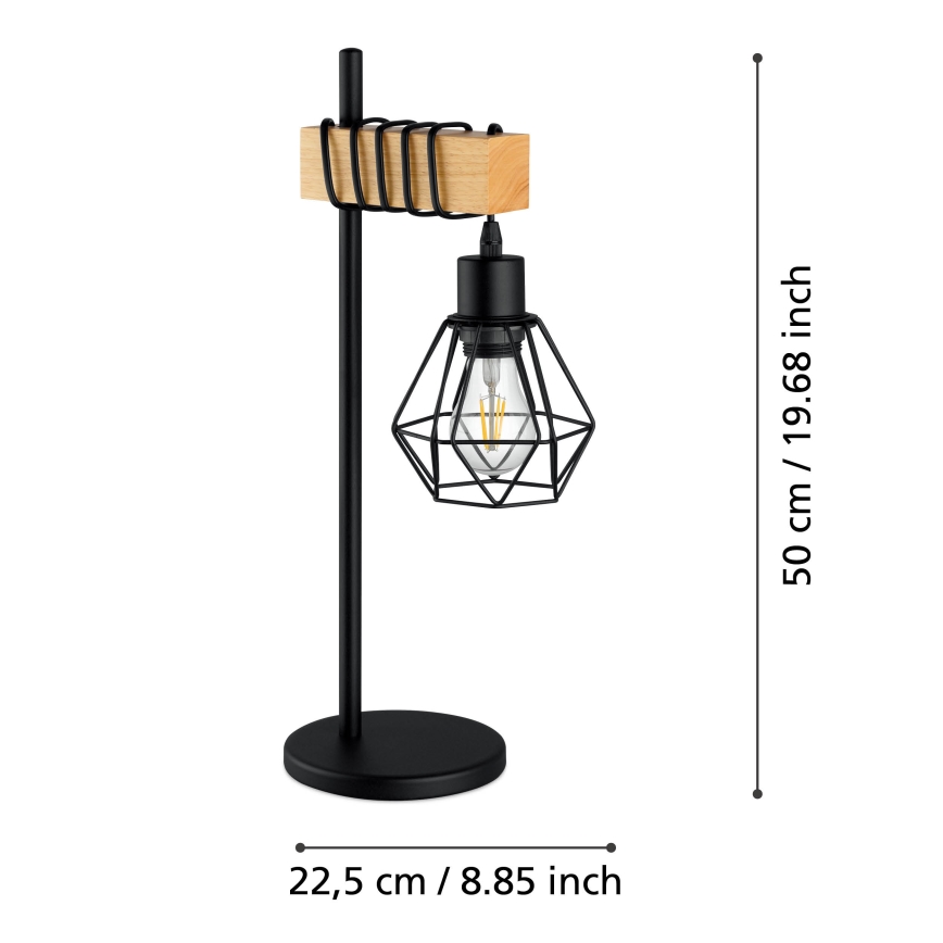 Eglo - Galda lampa TOWNSHEND 1xE27/60W/230V - FSC sertificēts