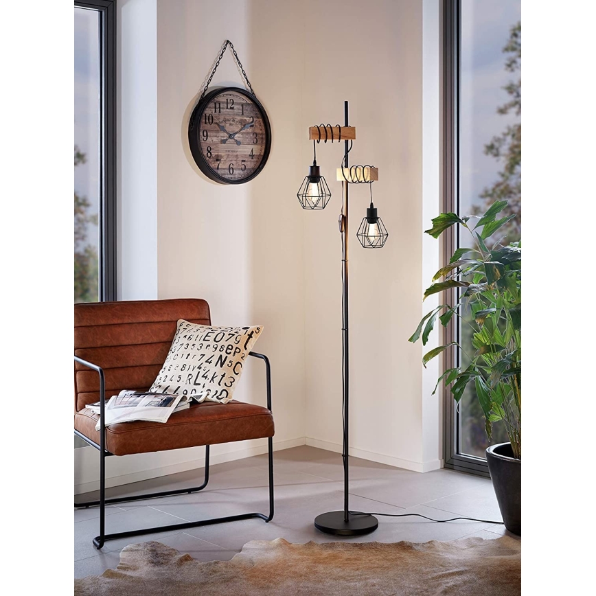 Eglo - Stāvlampa TOWNSHEND 2xE27/60W/230V