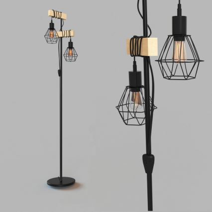 Eglo - Grīdas stāvlampa TOWNSHEND 2xE27/60W/230V