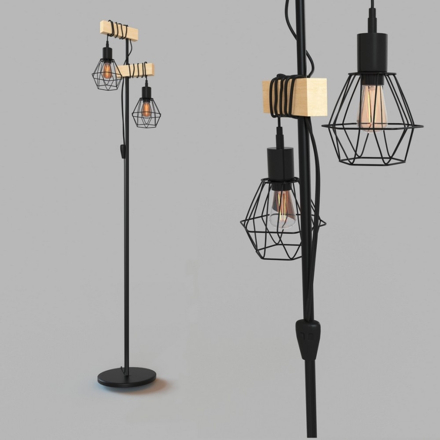 Eglo - Grīdas stāvlampa TOWNSHEND 2xE27/60W/230V