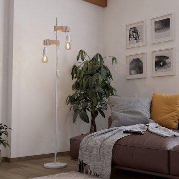 Eglo 44083 - Grīdas lampa TOWNSHEND 2xE27/10W/230V balta