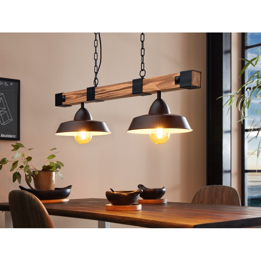 Eglo - Lustra ar ķēdi 2xE27/60W/230V - FSC sertificēts