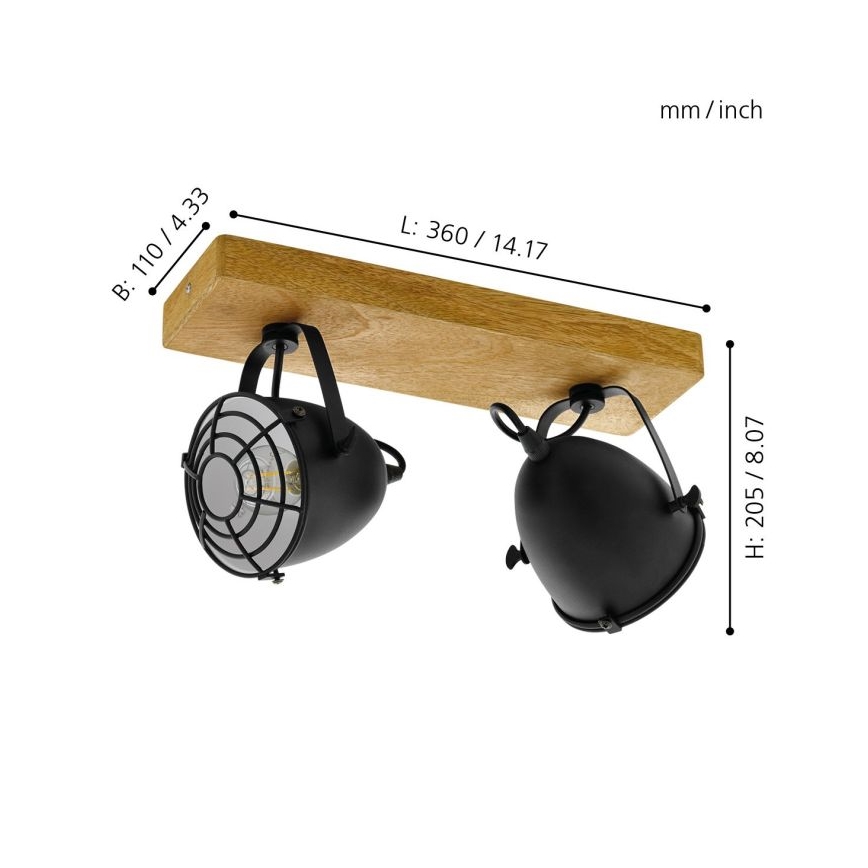 Eglo - Virziena gaismeklis 2xE14/40W/230V