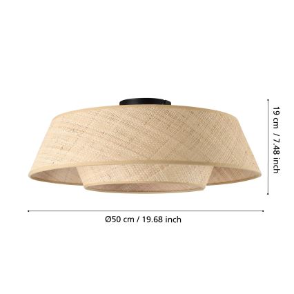 Eglo - Griestu lampa 1xE27/60W/230V pr. 50 cm no rotanga