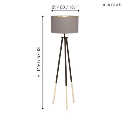 Eglo - Grīdas stāvlampa 1xE27/60W/230V - FSC sertificēts