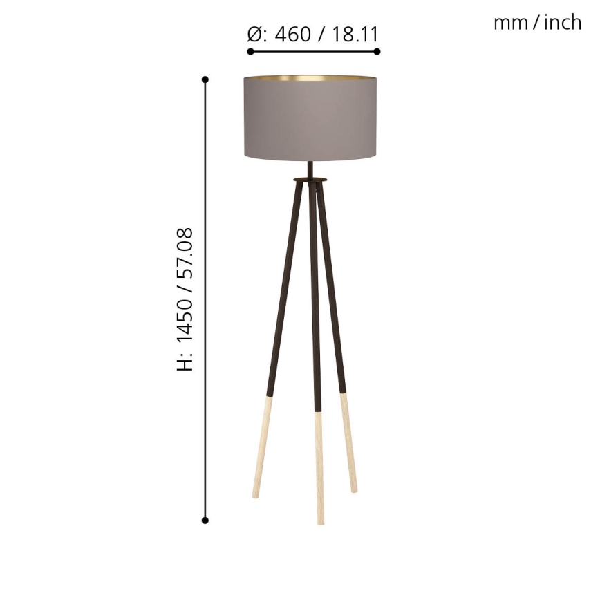 Eglo - Grīdas stāvlampa 1xE27/60W/230V - FSC sertificēts
