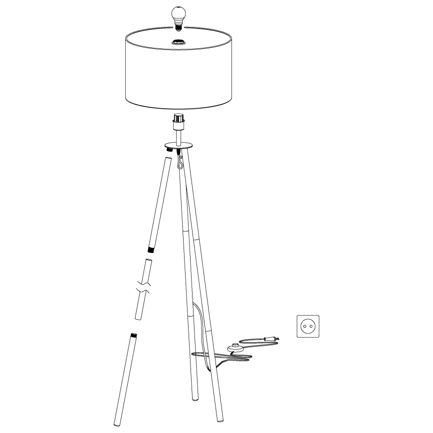 Eglo - Grīdas stāvlampa 1xE27/60W/230V - FSC sertificēts