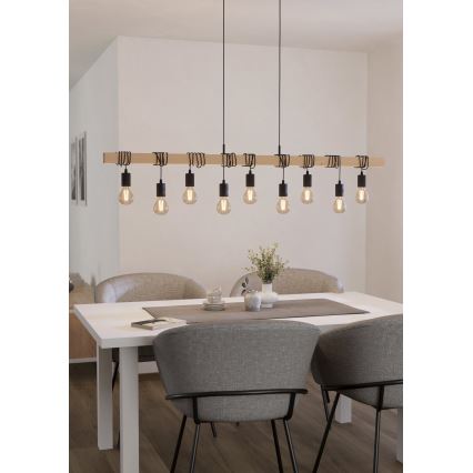 Eglo - Lustra ar auklu TOWNSHEND 9xE27/60W/230V - FSC sertificēts