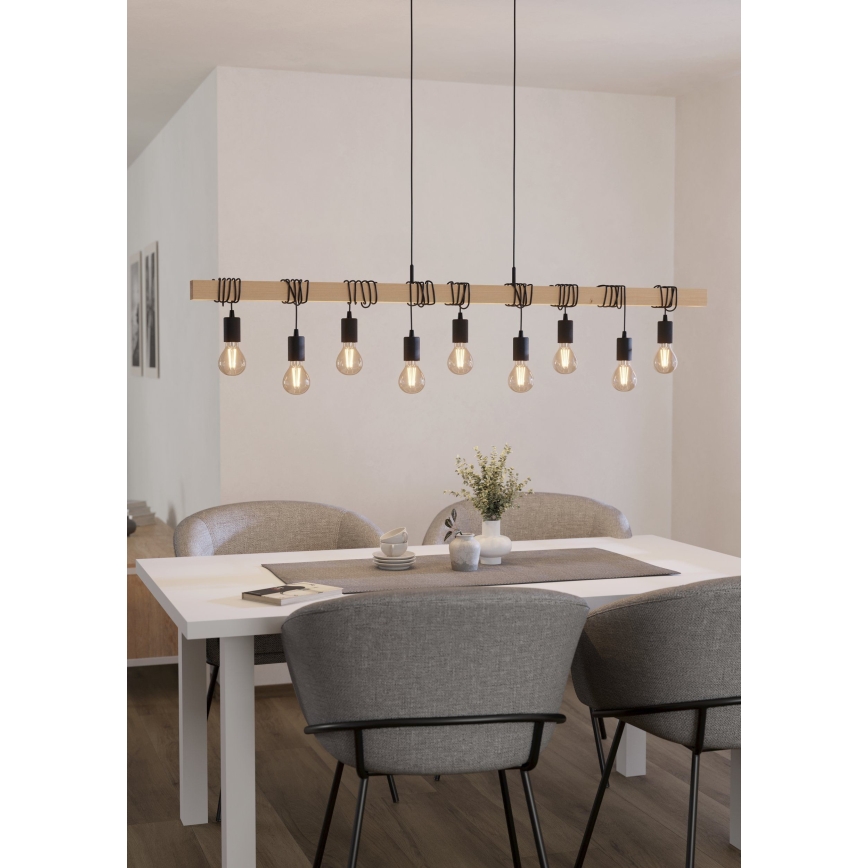 Eglo - Lustra ar auklu TOWNSHEND 9xE27/60W/230V - FSC sertificēts