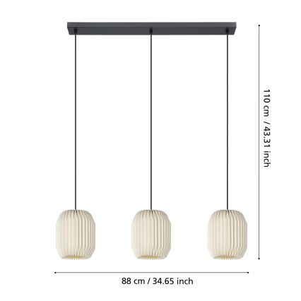 Eglo - Lustra ar auklu 3xE27/40W/230V