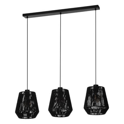 Eglo - Lustra ar auklu 3xE27/60W/230V melna