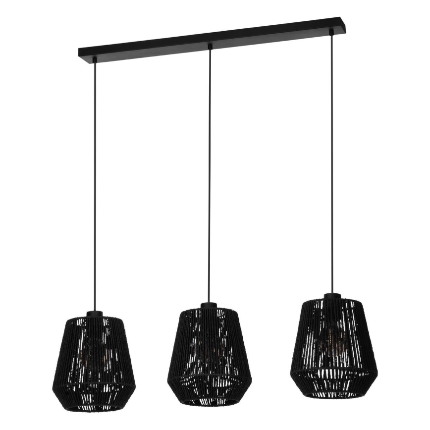 Eglo - Lustra ar auklu 3xE27/60W/230V melna
