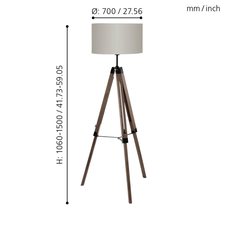 Eglo - Grīdas lampa 1xE27/60W/230V