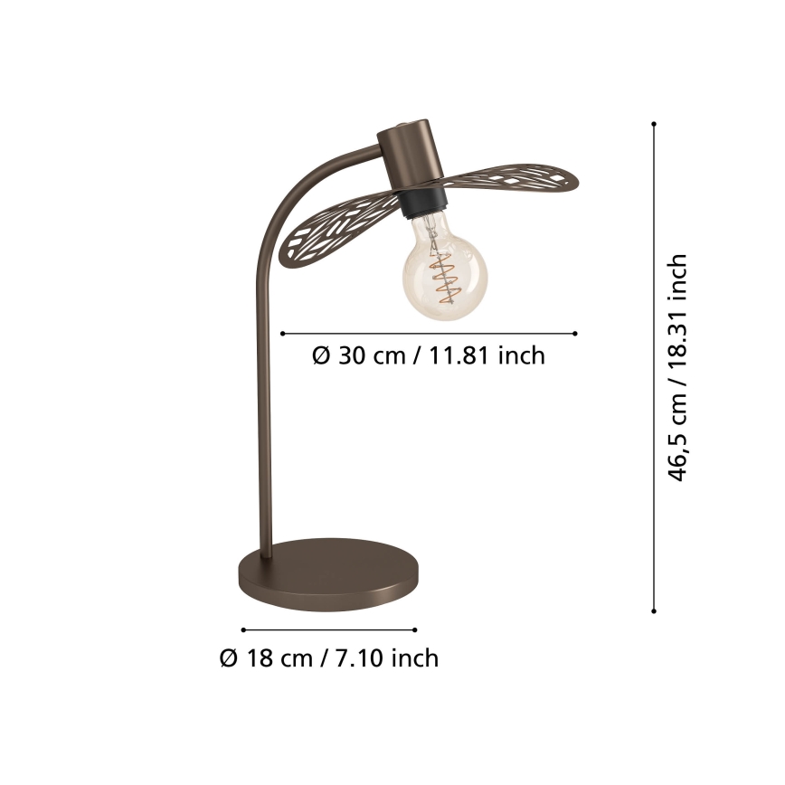 Eglo - Galda lampa 1xE27/60W/230V, bronzas krāsā