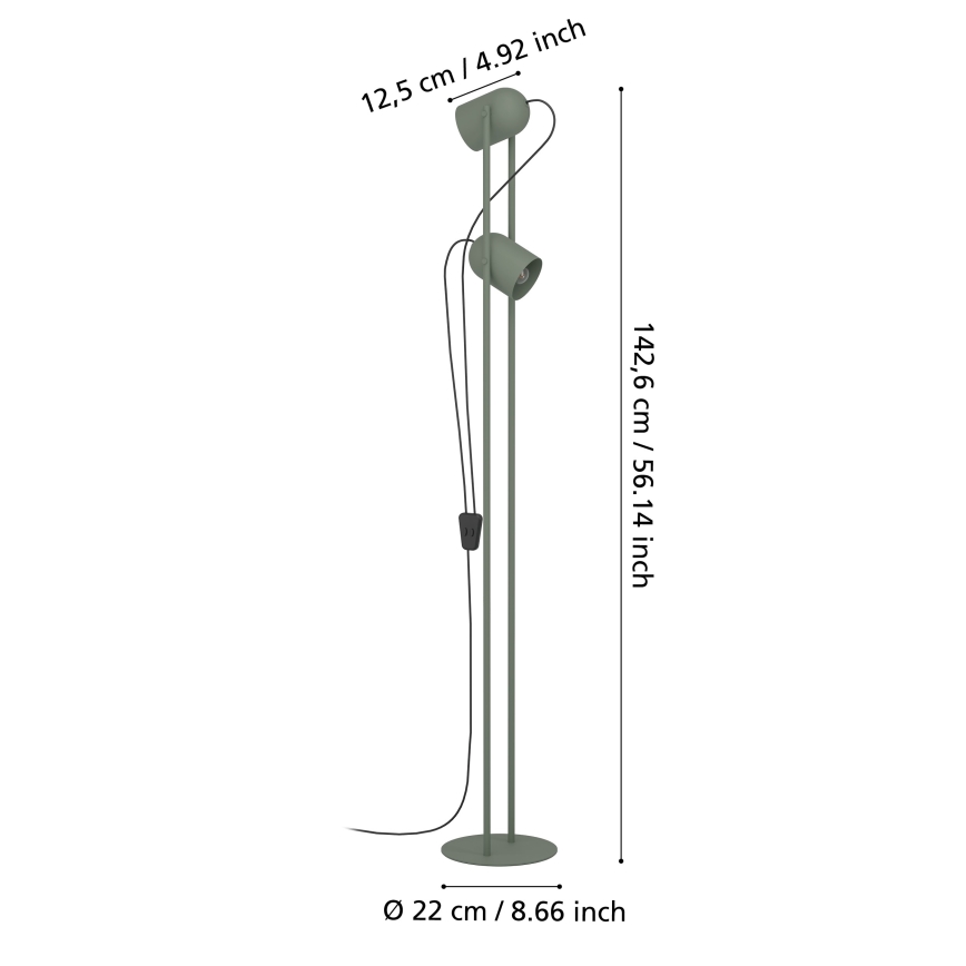 Eglo - Grīdas lampa 2xE14/8W/230V zaļa