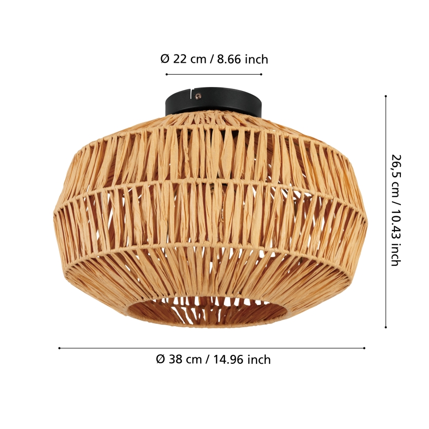 Eglo - Griestu lampa 1xE27/40W/230V Ø 38 cm brūna