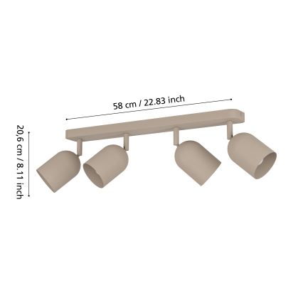 Eglo - Virziena gaismeklis 4xE14/40W/230V bēšs