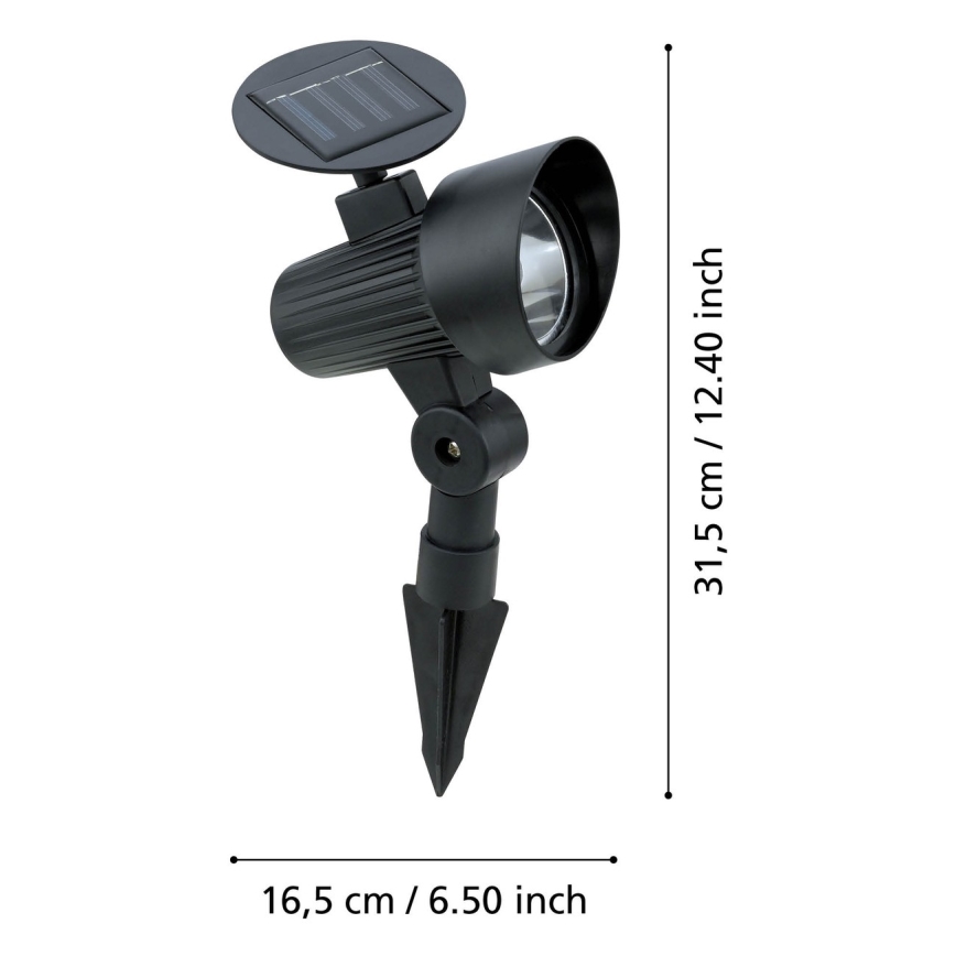 Eglo - Komplekts 3x LED saules gaismekļi ar sensoru LED/200 mAh IP44 melni