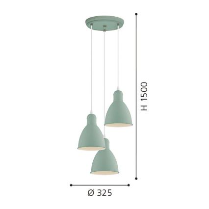 EGLO 49095 - Lustra ar auklu PRIDDY-P 3xE27/60W/230V